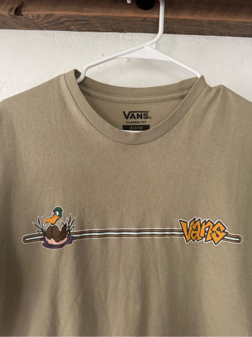 Vans Tan Short Sleeve Tee with Duck Graphic